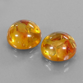 Gemas de ámbar naranja natural de  ct, transparente, transparente / translúcido
