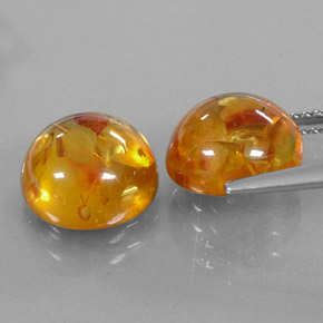 Gemas de ámbar naranja natural de  ct, transparente, transparente / translúcido