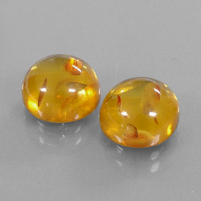Gemas de ámbar naranja natural de  ct, transparente, transparente / translúcido