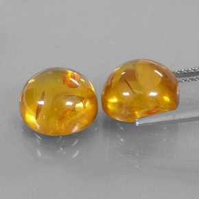 Gemas de ámbar naranja natural de  ct, transparente, transparente / translúcido