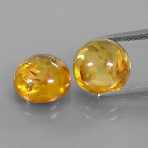 Gemas de ámbar naranja natural de  ct, transparente, transparente / translúcido