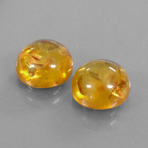 Gemas de ámbar naranja natural de  ct, transparente, transparente / translúcido