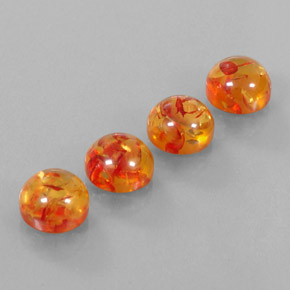 Gemas de ámbar naranja natural de  ct, transparente, transparente / translúcido