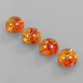 Gemas de ámbar naranja natural de  ct, transparente, transparente / translúcido