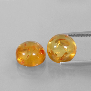 Gemas de ámbar naranja natural de  ct, transparente, transparente / translúcido
