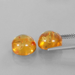 Gemas de ámbar naranja natural de  ct, transparente, transparente / translúcido