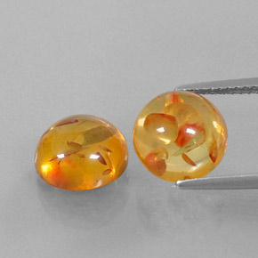 Gemas de ámbar naranja natural de  ct, transparente, transparente / translúcido
