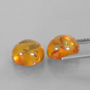 Gemas de ámbar naranja natural de  ct, transparente, transparente / translúcido