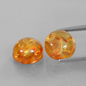 Gemas de ámbar naranja natural de  ct, transparente, transparente / translúcido
