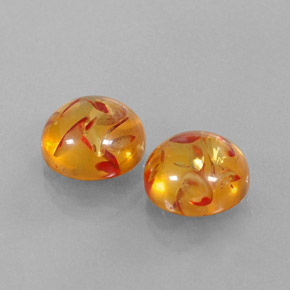Gemas de ámbar naranja natural de  ct, transparente, transparente / translúcido