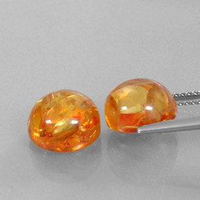 Gemas de ámbar naranja natural de  ct, transparente, transparente / translúcido