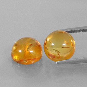 Gemas de ámbar naranja natural de  ct, transparente, transparente / translúcido