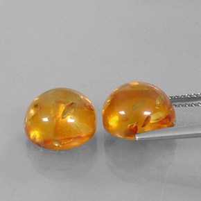 Gemas de ámbar naranja natural de  ct, transparente, transparente / translúcido