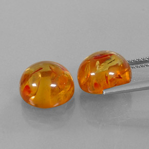 Gemas de ámbar naranja natural de  ct, transparente, transparente / translúcido