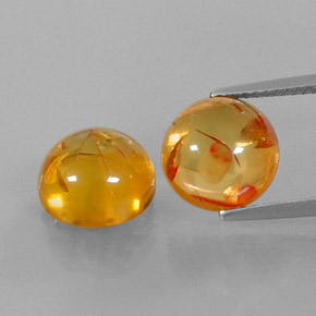 Gemas de ámbar naranja natural de  ct, transparente, transparente / translúcido