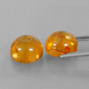 Gemas de ámbar naranja natural de  ct, transparente, transparente / translúcido