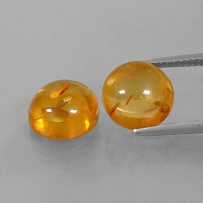 Gemas de ámbar naranja natural de  ct, transparente, transparente / translúcido