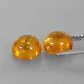 Gemas de ámbar naranja natural de  ct, transparente, transparente / translúcido