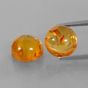 Gemas de ámbar naranja natural de  ct, transparente, transparente / translúcido