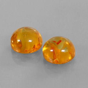 Gemas de ámbar naranja natural de  ct, transparente, transparente / translúcido