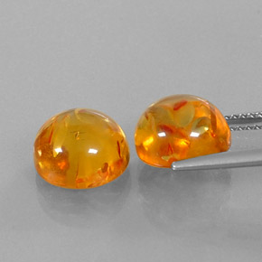 Gemas de ámbar naranja natural de  ct, transparente, transparente / translúcido