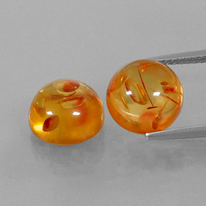 Gemas de ámbar naranja natural de  ct, transparente, transparente / translúcido
