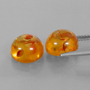 Gemas de ámbar naranja natural de  ct, transparente, transparente / translúcido