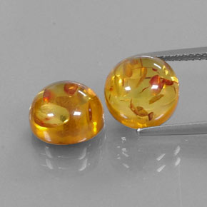 Gemas de ámbar naranja natural de  ct, transparente, transparente / translúcido
