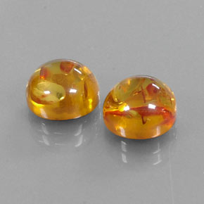 Gemas de ámbar naranja natural de  ct, transparente, transparente / translúcido