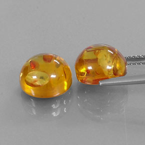 Gemas de ámbar naranja natural de  ct, transparente, transparente / translúcido