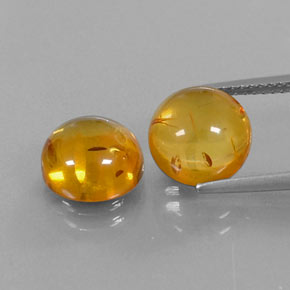 Gemas de ámbar naranja natural de  ct, transparente, transparente / translúcido
