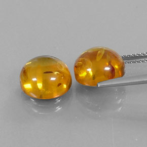 Gemas de ámbar naranja natural de  ct, transparente, transparente / translúcido