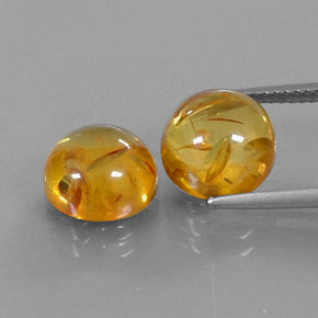 Gemas de ámbar naranja natural de  ct, transparente, transparente / translúcido