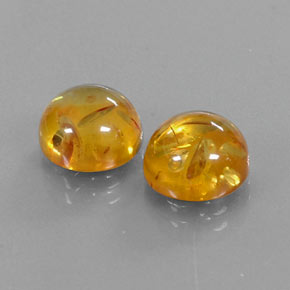 Gemas de ámbar naranja natural de  ct, transparente, transparente / translúcido