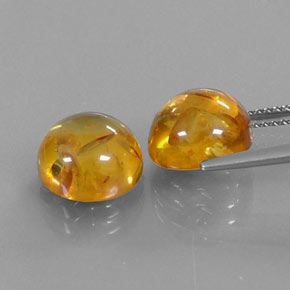 Gemas de ámbar naranja natural de  ct, transparente, transparente / translúcido