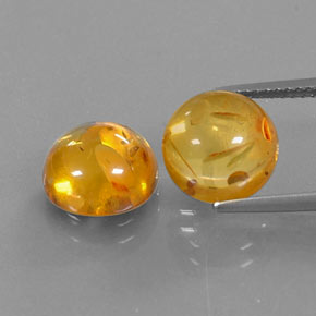 Gemas de ámbar naranja natural de  ct, transparente, transparente / translúcido