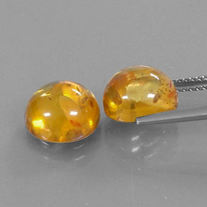 Gemas de ámbar naranja natural de  ct, transparente, transparente / translúcido
