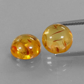 Gemas de ámbar naranja natural de  ct, transparente, transparente / translúcido