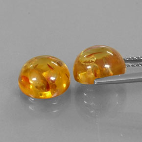 Gemas de ámbar naranja natural de  ct, transparente, transparente / translúcido