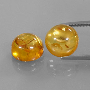 Gemas de ámbar naranja natural de  ct, transparente, transparente / translúcido