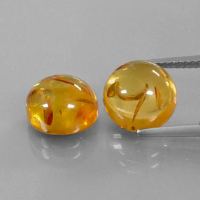 Gemas de ámbar naranja natural de  ct, transparente, transparente / translúcido