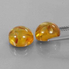 Gemas de ámbar naranja natural de  ct, transparente, transparente / translúcido