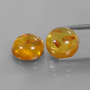 Gemas de ámbar naranja natural de  ct, transparente, transparente / translúcido