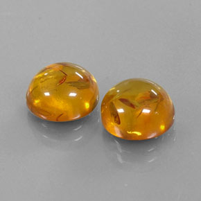 Gemas de ámbar naranja natural de  ct, transparente, transparente / translúcido