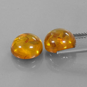 Gemas de ámbar naranja natural de  ct, transparente, transparente / translúcido