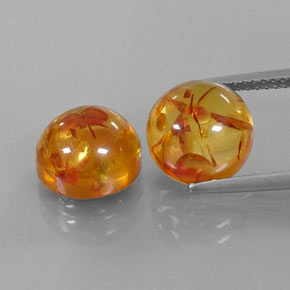 Gemas de ámbar naranja natural de  ct, transparente, transparente / translúcido