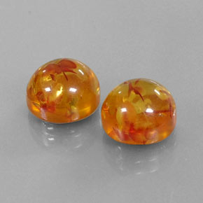 Gemas de ámbar naranja natural de  ct, transparente, transparente / translúcido