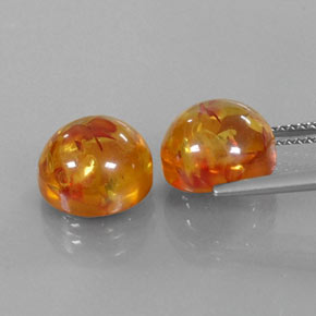 Gemas de ámbar naranja natural de  ct, transparente, transparente / translúcido