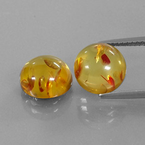 Gemas de ámbar naranja natural de  ct, transparente, transparente / translúcido