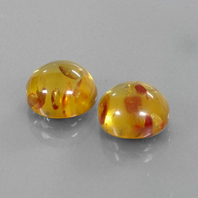 Gemas de ámbar naranja natural de  ct, transparente, transparente / translúcido
